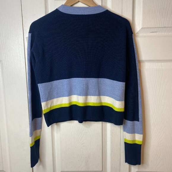 Athleta Trailhead Stripped Colorblock Cropped Sweater - Picture 3 of 5